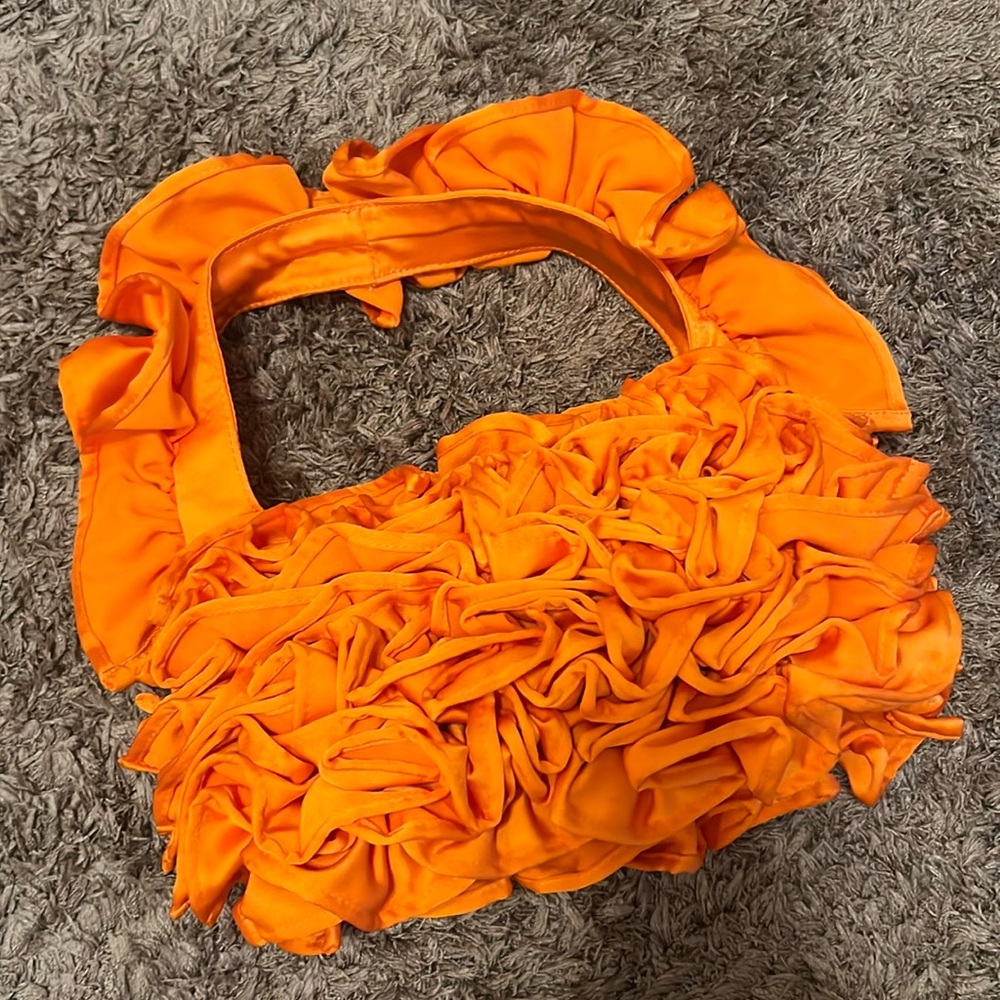 Zara Orange Ruffle Bag *NWOT*